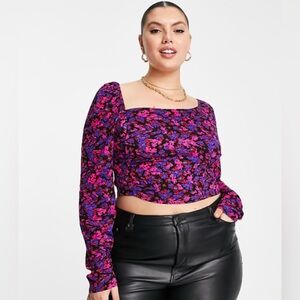 ASOS size 18/2x Floral Long Sleeve Women's Top